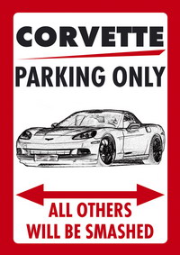Parkschild "CORVETTE PARKING ONLY"